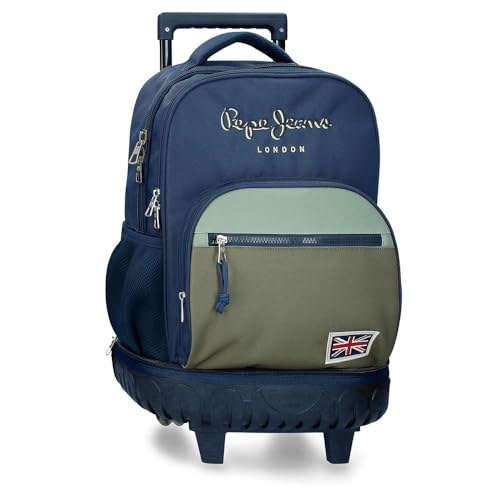 Pepe Jeans Arwyn Mochila Compact 2 Ruedas Marino 32x43x21 cm Poliéster 29L by Joumma Bags