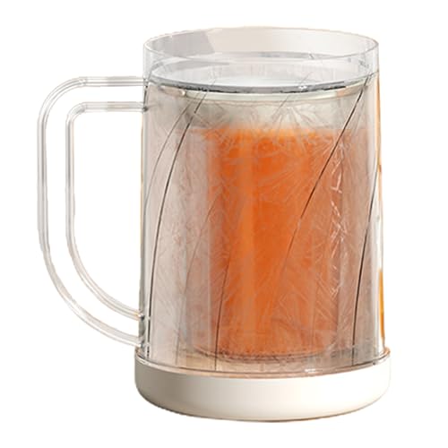 Jarra de Cerveza Congelable - Taza Escarchada de Doble Pared | Vaso de Cerveza Tipo Sándwich de PET de 16oz | Apto para Lavavajillas y Fácil de Limpiar | 5.59' de Altura Mantiene las Bebidas