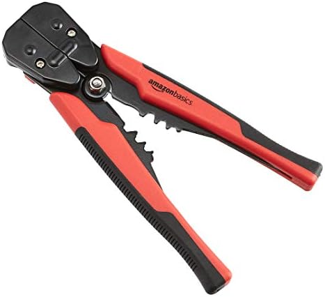 Amazon Basics Wire Stripper, Auto-Adjusting, Red, Black