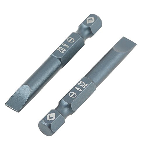 10Pcs 50Mm Slotted Screwdriver Bits Set Magnetic Flat Head 1/4 Inch Hex Shank,S2 Alloy Steel H6.3 * 50*Sl6Mm #TOP6