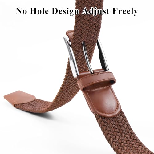 Image of XZQTIVE Braided Stretch Belt Mens Gift Elastic Woven Belt for Golf Casual Pants Shirts Jeans
