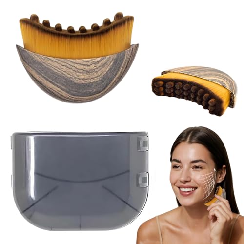 Brosse Contour du Visage, Brosse de Contour lymphatique pour Le Visage, Brosses Sèches Drainage pour Sculpture Du Menton Et De La Mâchoire