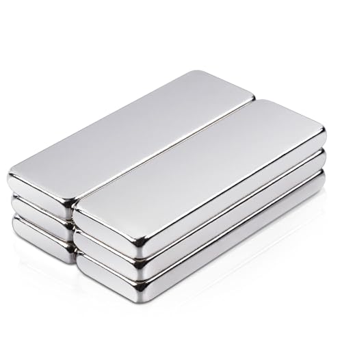 MIN CI 6 Stück Magnete Stark Groß, 30X10X3mm Neodym Magnete Extra Stark Flach Magnet Starke Magnets Kleine Magneten für Magnettafel Küchenschrank Rechteckige Magnet Whiteboard