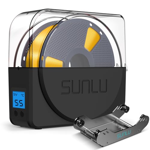 SUNLU Official S1+ FilaDryer con portafilamento, Caja Secadora sin Humedad + Soporte para Filamento de Impresora 3D, Portátil y fácil de Usar, SUNLU S1 Plus (Negro) + Filament Holder