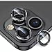 CELULARTE Camera Lens Protector Compatible with iPhone 15 / iPhone 15 Plus Single Ring Metal Tempered Glass HD (Black)