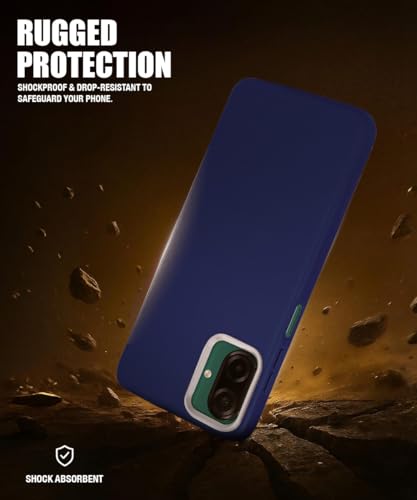 Image of WOW IMAGINE Back Cover for Samsung Galaxy M17e 5G | F70e 5G | M07 | F07 | A07 | A07 5G | Ultra Slim Flexible Non-Slip Grip | Inner Fabric | Metal Camera Ring & Lightweight Soft Mobile Case - Blue