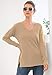 Jouica Womens Clothing Long Sleeve Tunic Fashion Sweater,Khaki,X-Large