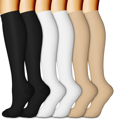 Image of Copper Compression Socks (3 Pairs), 15-20 mmhg is BEST Athletic & Medical for Men & Women, Running, Flight, Travel, Nurses - Boost Performance, Blood Circulation & Recovery
