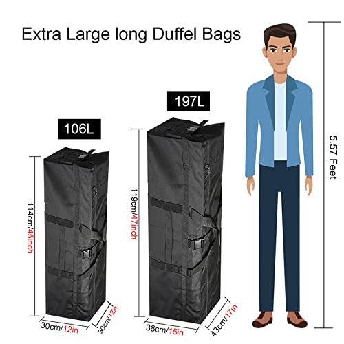 Long Travel Duffle Bag,Foldable Extra Large Duffel Bags,Carry on Travel Bag for Camping/Moving Boxes/Tent/Surfboards/Photography Equipment Storage Bag(Long 197L) - Image 2