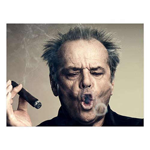 Doppelganger33 LTD Portrait Actor Jack Nicholson Cigar Smoke Ring Large Art Print Poster Wall Decor 18x24 inch Grand Art Affiche mur Déco