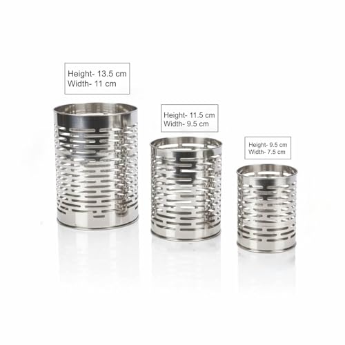 Image of FINALITY cutlery holder for kitchen accessories, Best use for spatula holder (Silver - round cutlery)