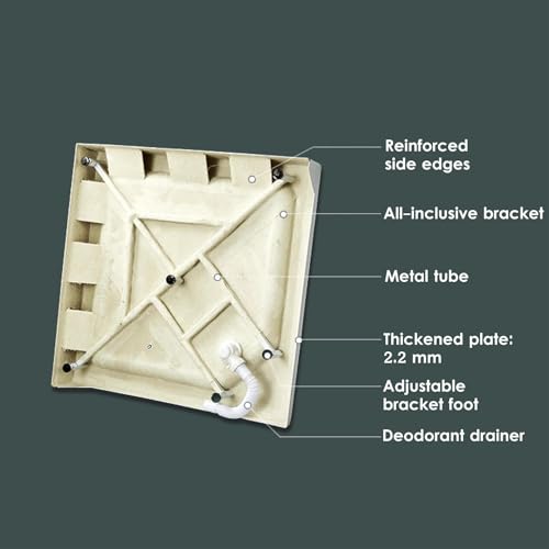 Receveur de douche antidérapant avec surface solide et kit de drainage haute performance - 5