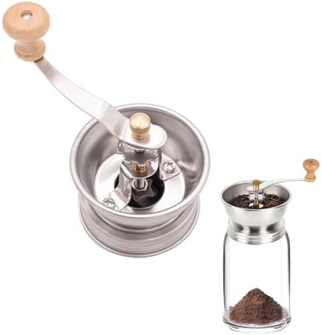 Mason Jar Coffee Grinder, Manual Coffee Grinder Lid Attachment for Regular Mouth Mason Jars, Stainless Steel Mason Jar Lid and Ceramic Burr, Ideal for Camping & Home Barista