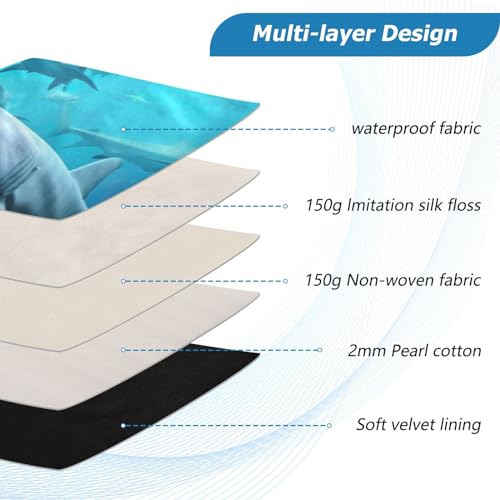 Funda para portátil 13-14 pulgadas impermeable con patrón de tiburón miniatura 4