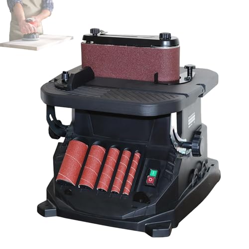Vertical Oscillating Spindle Sander, Woodworking Grinding Sanding Tool, 0-45° Belt Tilting Table, 2850 RPM Wood Sanding Tool