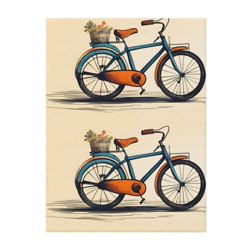 Couverture rétro motif vélo plaid grand format canapé salon