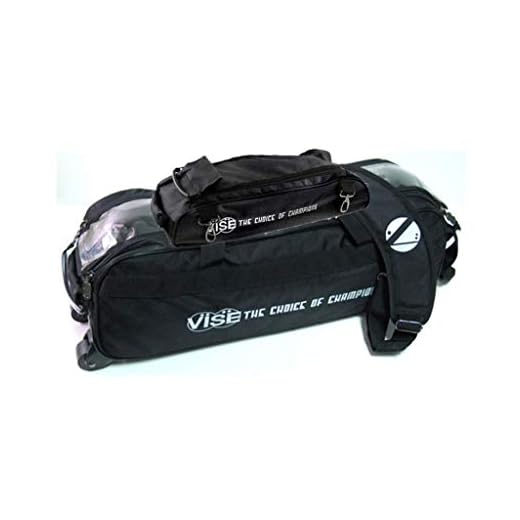 Vise Clear Top 3 Ball Tote Roller Bowling Bag with Shoe Bag- Black