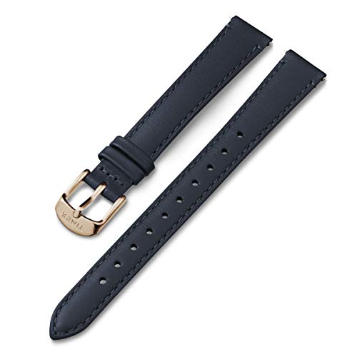 Timex 14mm Genuine Leather Strap ? Blue with Rose Gold-Tone Buckle