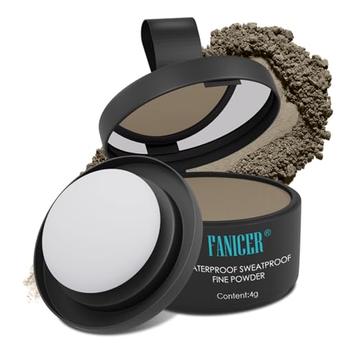 Retocador de raíces en polvo, Retoca Raices Corrector para Cabello,Para Mujeres y Hombres, Polvo Capilar Oculta Instantáneamente la Pérdida de Cabello (Marrón claro)
