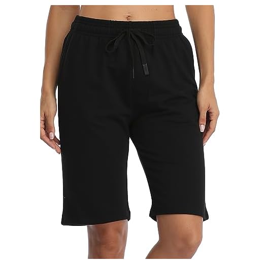 Safort Kvinnor 25,4 cm 12,7 cm aktiva Bermuda shorts 100 % bomull 3 fickor pyjamas lounge viktiga långa shorts vardagliga