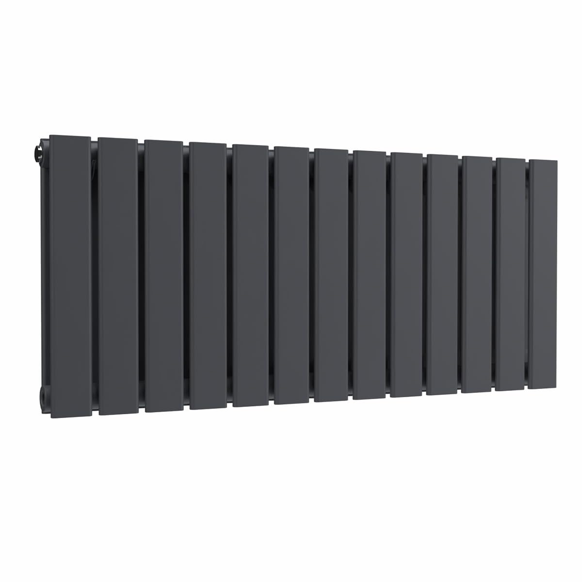 Lux Heat Anthracite Grey Flat Horizontal Double Panel Designer Radiator 400Mm (H) X 910Mm (W)