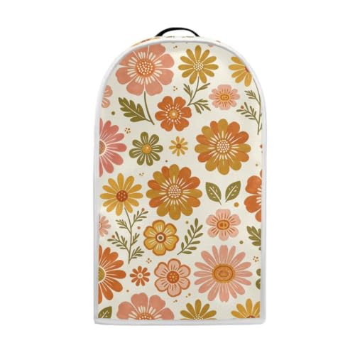 Image of Autumn Happie Floral Kitchen Blender Dust Cover with Top Handle | Soft, Anti Splash, Stand Mixer or Coffee Juicer Maker Cover Polyester Dust Proof Blender Protector Covers Christams Gifts