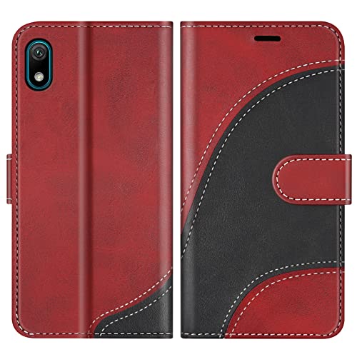 BoxTii Cover per Huawei Y5 2019 / Honor 8S, Custodia in PU Pelle Portafoglio per Huawei Y5 2019 / Honor 8S, Magnetica Cover a Libro con Slot per Schede, Rosso