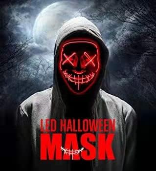 Miniatura 3 de VITALL Máscaras de Halloween disfraz de miedo disfraz de purga para mujeres hombres niños mascarada cosplay carnaval festivales fiestas regalos rojo