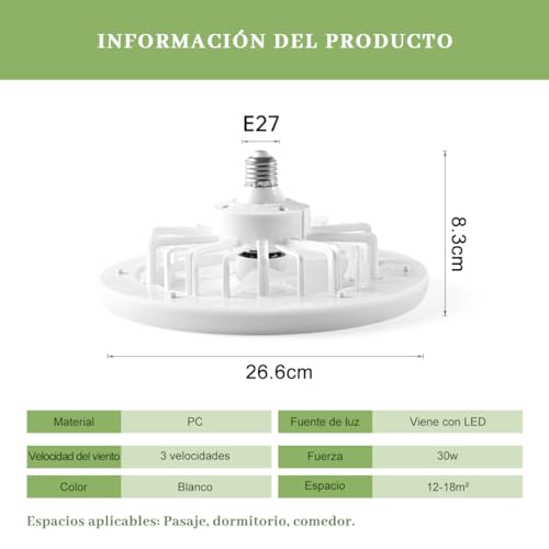 La Mejor Selección de Lampara ventilador techo - los mas comprados. 21 Imagen adicional