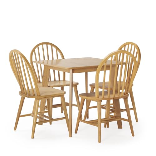 HOMN LIVING Juego de Mesa de Comedor cuadrara 80x80 cm y 4 sillas de Comedor Clarck Color Roble