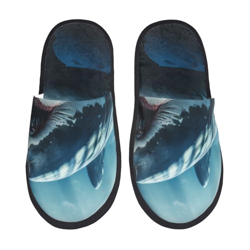 3d Realistic Shark Print House Slippers For Women And Men,Soft Slippers With Memory Foam,Non-Slip Indoor Home Shoes