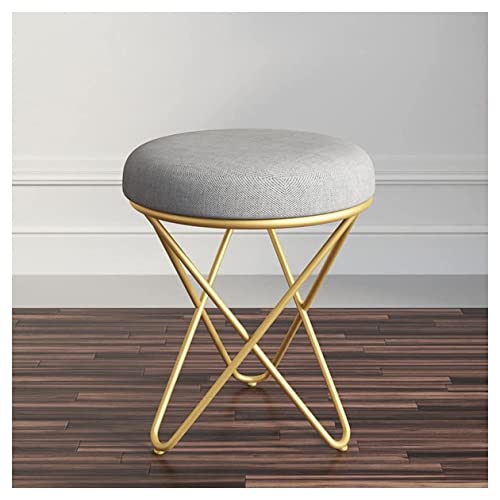 Asiento de maquillaje acolchado y taburete de escritorio blanco 6