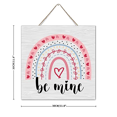 Cœur rouge décoratif Be Mine en bois à suspendre comme cadeau idéal - 3