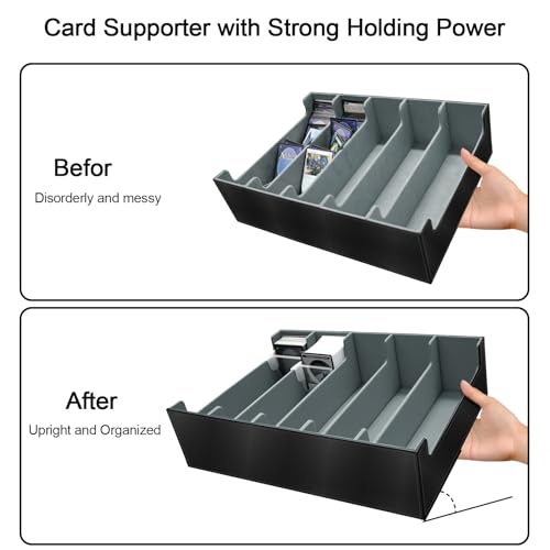 Dictien 5-reihige Deck Box, Sammelkarten Aufbewahrungsbox halt 3800+ Karten für TCG/Magic the Gathering (MTG)/ YuGiOh/Sport/Commander Karte, Magnetische Spielkarte Deckbox mit 5 Kartenhalter
