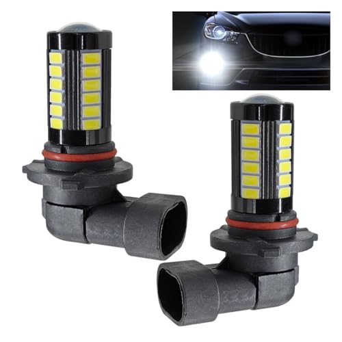 2PCS 9005 Car LED Fog Light Bulbs, 12V 1500 Lumen 5630 33-SMD Anti-fog Lights, Plug and Play DRL Power LEDs Bulbs, Universal 6500K White Super Bright Light Replacement for Car, Truck, SUV (#9005)