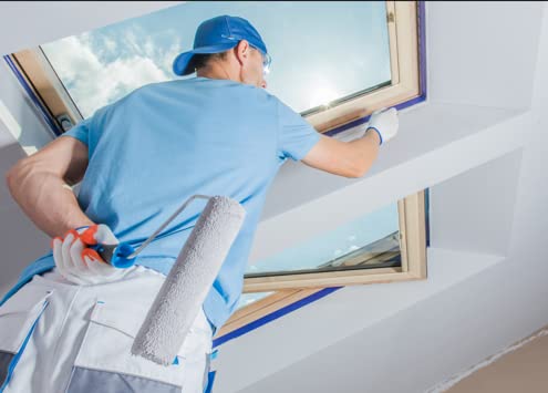 Professional Painters Tape 1Inch X 60 Yards | Sharp Edge Line Technology Residue-Free Multisurface Painter Tape | Automotive Refinish Paper Masking Paint Rolls For Wall Art Renovation (3 Pack -Blue) #TOP5