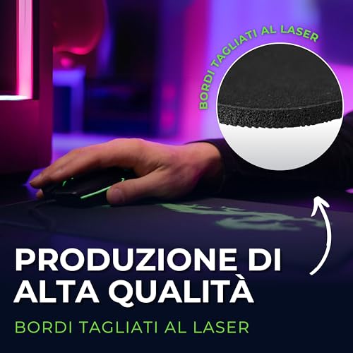 Tappetino Mouse 24 x 20 cm piccolo, Drago di fuoco, Bordo tagliato al laser, Durevoli, antiscivolo e silenzioso, gioco, ufficio, casa, lavabile, arrotolabile, Tappetini Gaming Mousepad - Mousepad - Immagine 1