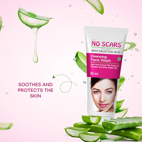 NO SCARS Aloevera Face Wash For Deep Cleansing | Clear Skin, Reduce Acne, Scars For Acne Prone Skin - Men & Women 60Ml (Pack Of 6)