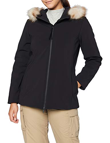 CMP Gefütterte Softshelljacke mit Kapuze für Damen, Gr. D: 44 (XL), Schwarz