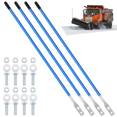 Marqueurs de lame de chasse-neige bleus Lasnten de 91,4 cm avec fil d'acier à visser - Lot de 4