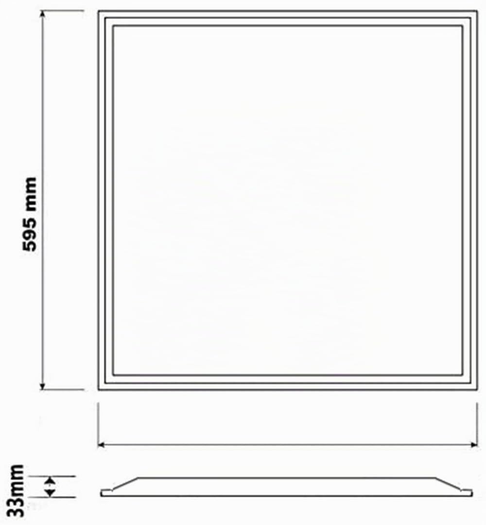 MUNDDY® - Pack de 2 Panel LED 60 x 60 cm, 50W, Blanco Frio 6500K,6500 lumenes Reales 595 x 595 x 33 mm,Driver Incluido, Empotrable para Techo Modular, Envio Urgente desde Madrid