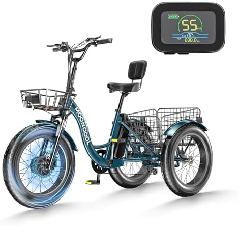 Barbella 20″ 24″ 26″ 3 Wheel Electric Bike for Senior, 350W/500W Adults Electric Tricycle Trike, Three Wheel Ebike E Bicycle with Removable Battery, Motorized Trike with Basket for Women Men