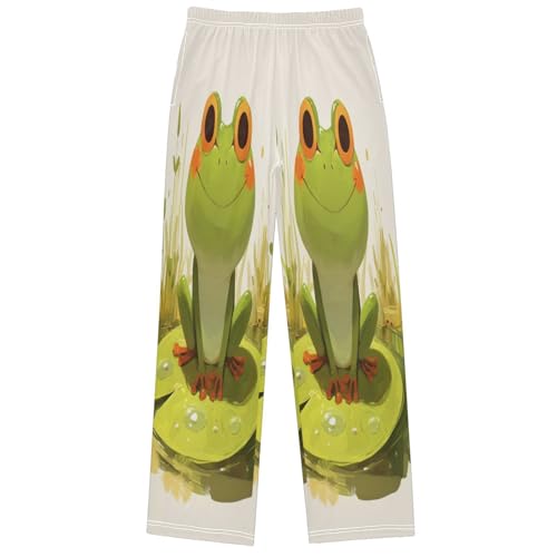 Boy's Pants Smile Frog Jogger Pants Elastic Waist Long Bottoms Trousers with Pockets 6-14 Years