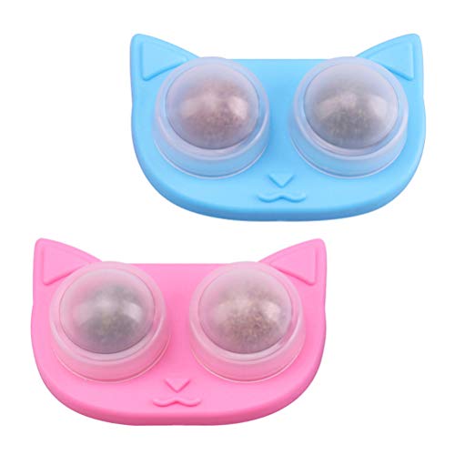 Pet Supply 2 peças brinquedos para bolas de pelo para remoção de gatos Catnip Rotação para lamber bo