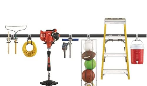 Rubbermaid 20-Piece Fasttrack Garage Wall-Mounted Storage Kit, 5 Rails And 15 Hooks, For Home/House/Tool/Sports/Utility Purposes #TOP5