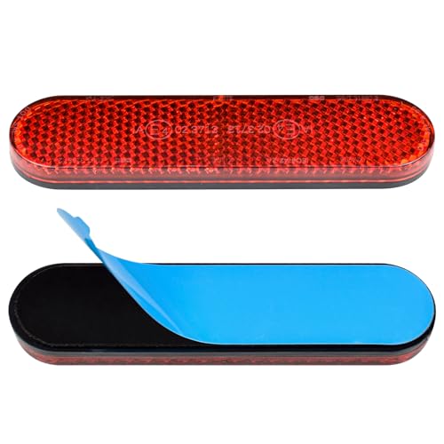 Cretassion 2 riflettori rossi per moto bicicletta E4 omologati, riflettore rettangolare catadiottro occhio di gatto posteriore autoadesivi