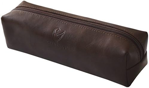 GERMANUS Leather Pencil Case Made in EU (Darkbrown)