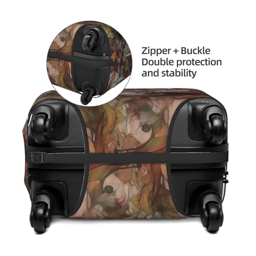 Luggage Cover Elastic Washable Suitcase Cover Dustproof Suitcase Protector Personalized Deer And Leaves Image Travel Luggage Baggage Covers For 18-32 Inch4