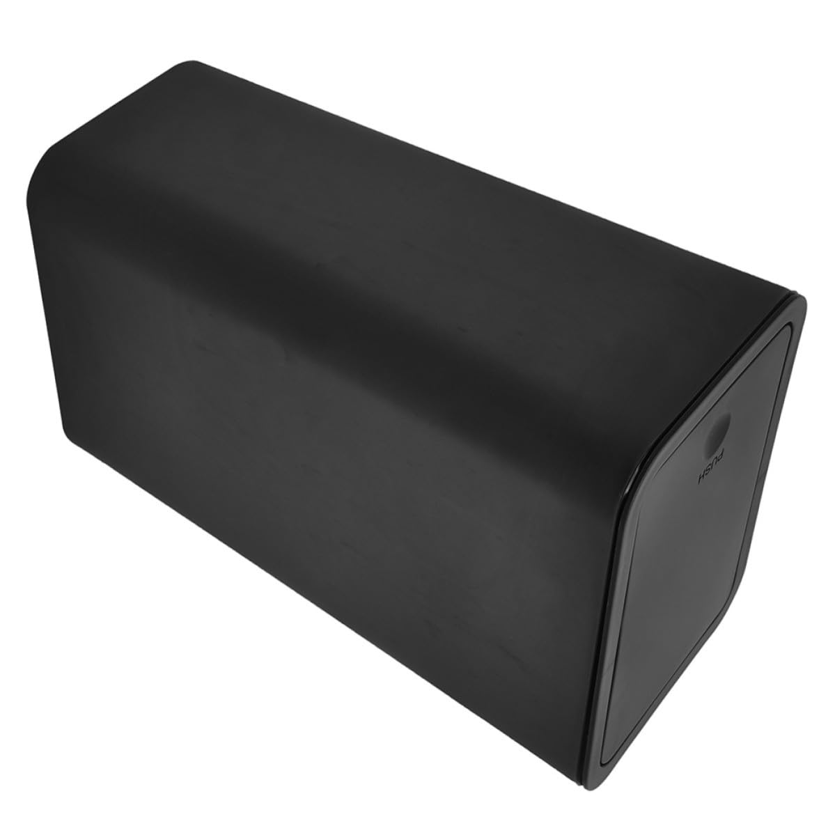 12l Black Abs Trash Can with Pressing Lid for Kitchen and Bathroom, Modern Simple Covered Garbage Bin Safe and Convenient to Use