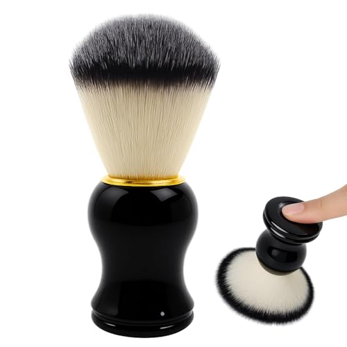 Luxury Synthetic Shaving Brush for Men,NO Shedding Bristle Shaving Brushes,Fast Rich Lather,Ergonomic Curved Handle,No Shedding,gift for Fathers, Boyfriends & Gentlemen’s Grooming